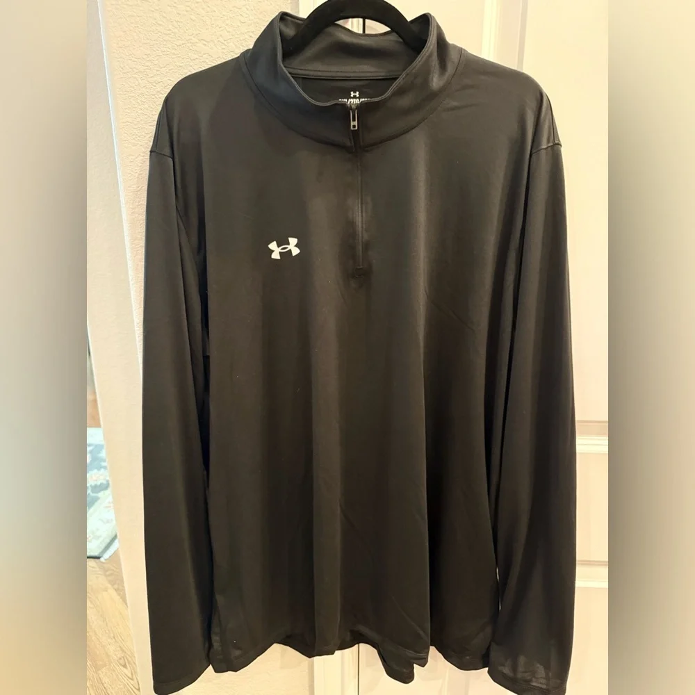 Under Armour‎ Mens Black 1/4 Zip Lightweight Loose Pullover-Size XXL